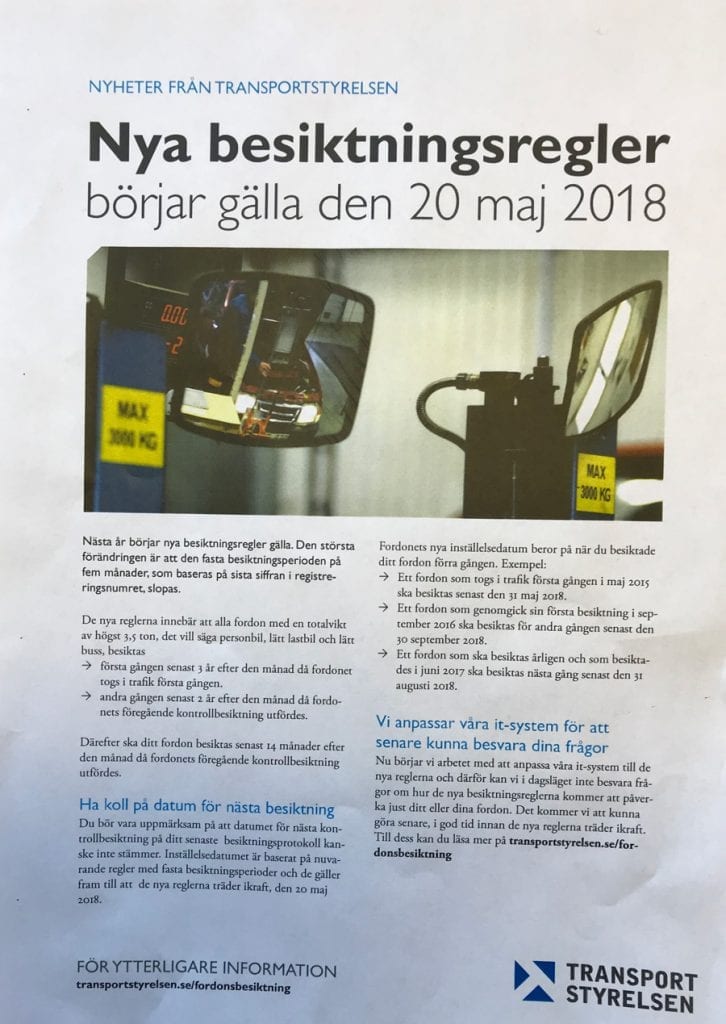 Transportstyrelsen, Importfordon och nya besiktningsregler Importfordon nya besiktningsregler från Transportstyrelsen