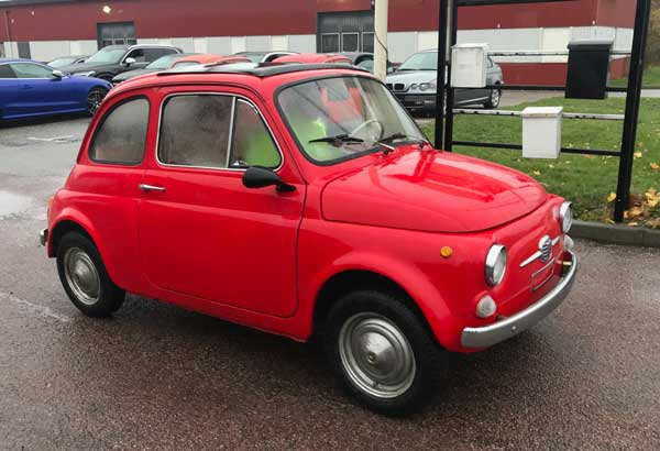 Import av Fiat 500 Importerad Fiat 500. importera bil