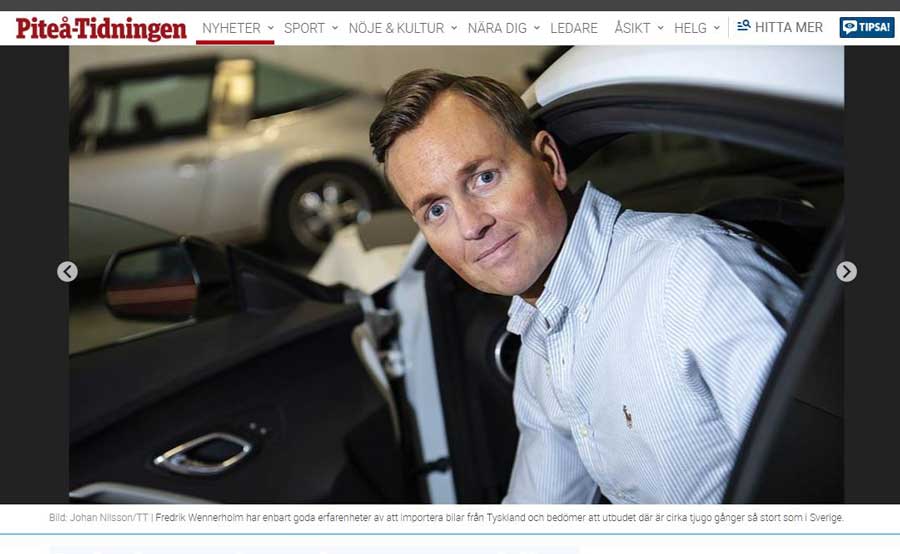 Tidningsartikel om tyskimport av bilar Tidningsartikel om bilimport, artikeln